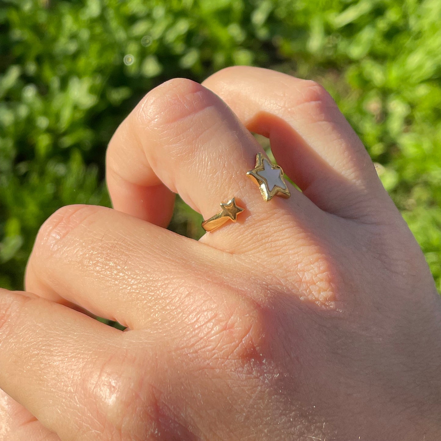 Anello stelle perlato