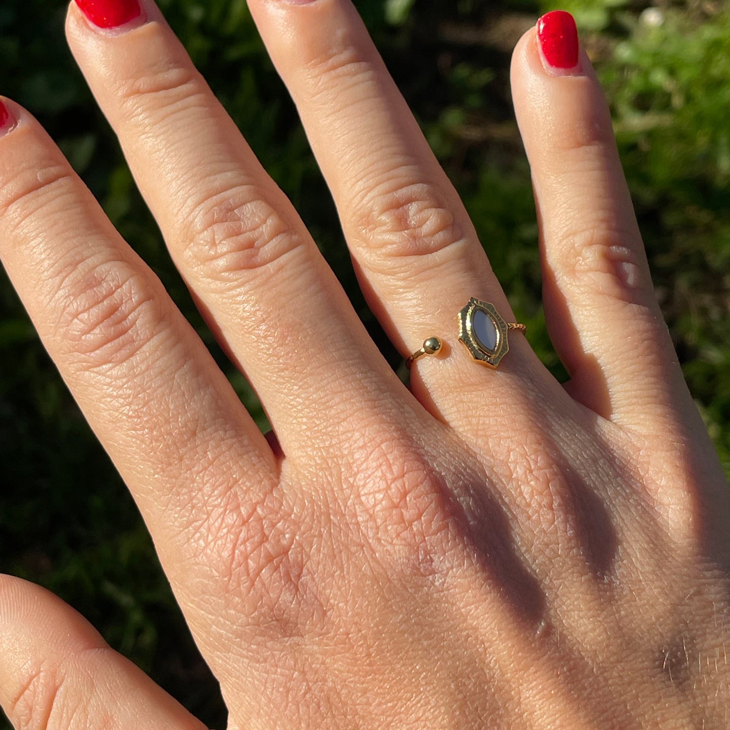 Anello specchio perlato