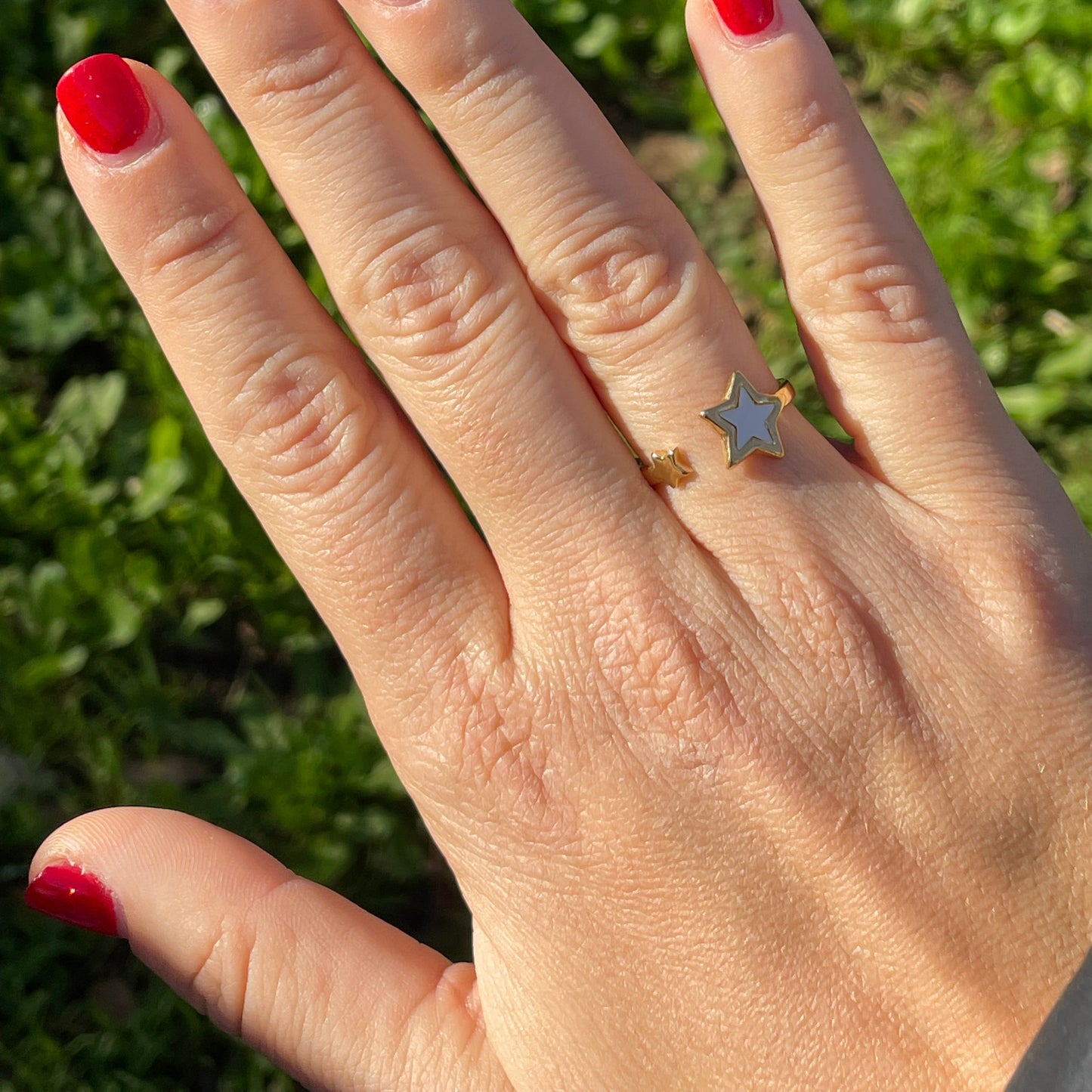 Anello stelle perlato