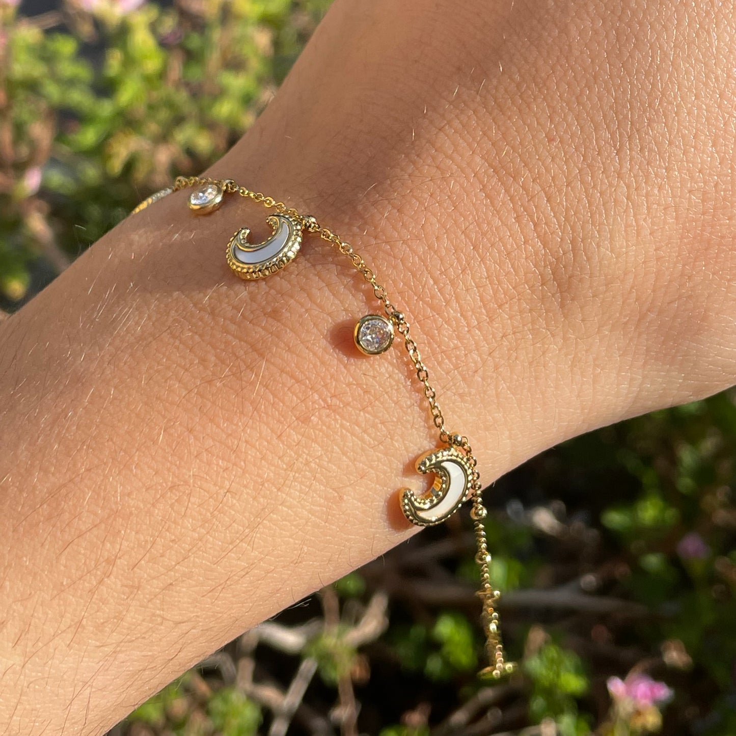 Bracciale lune perlate