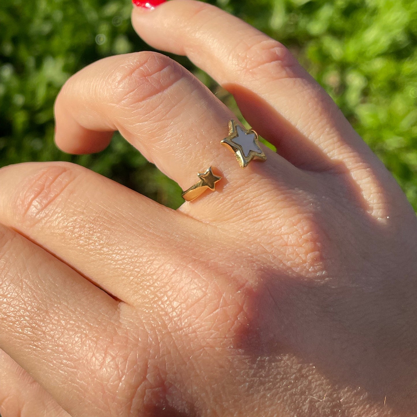 Anello stelle perlato