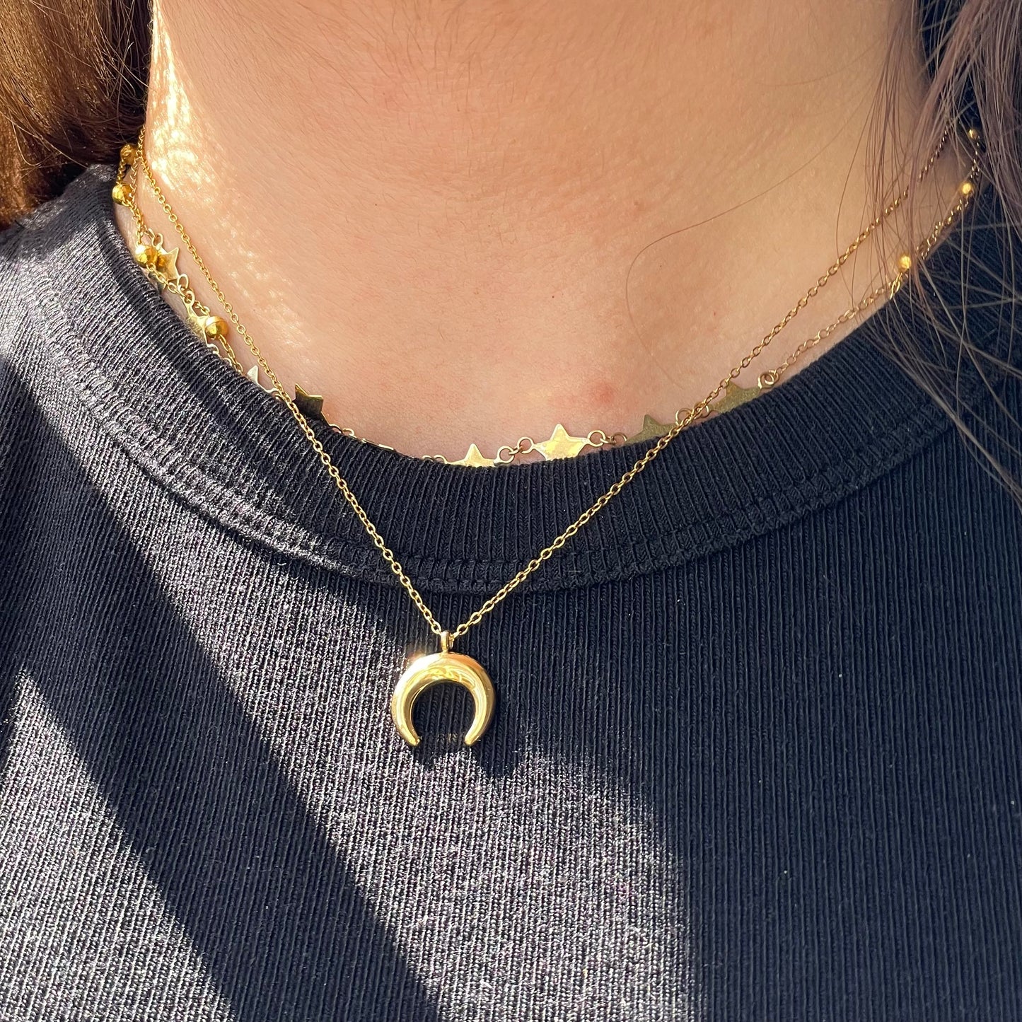 Collana mezza luna in 2 colori