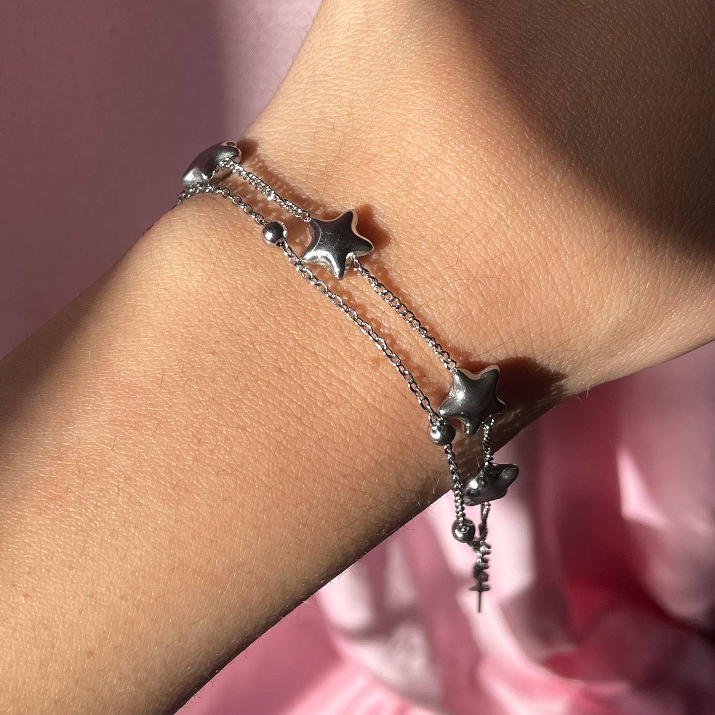 Bracciale stelle a due fili in 2 colori