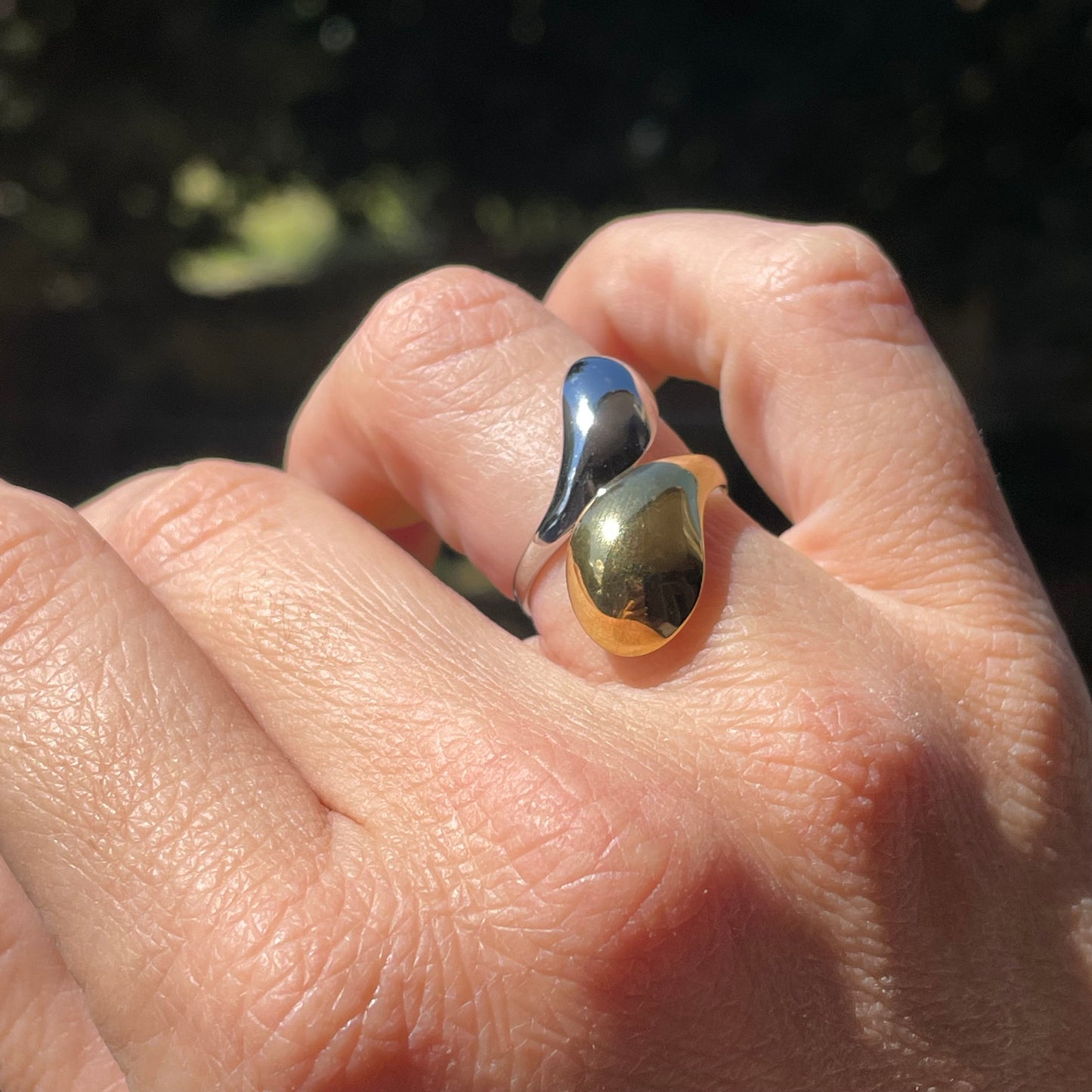 Anello doppia goccia in 3 colori
