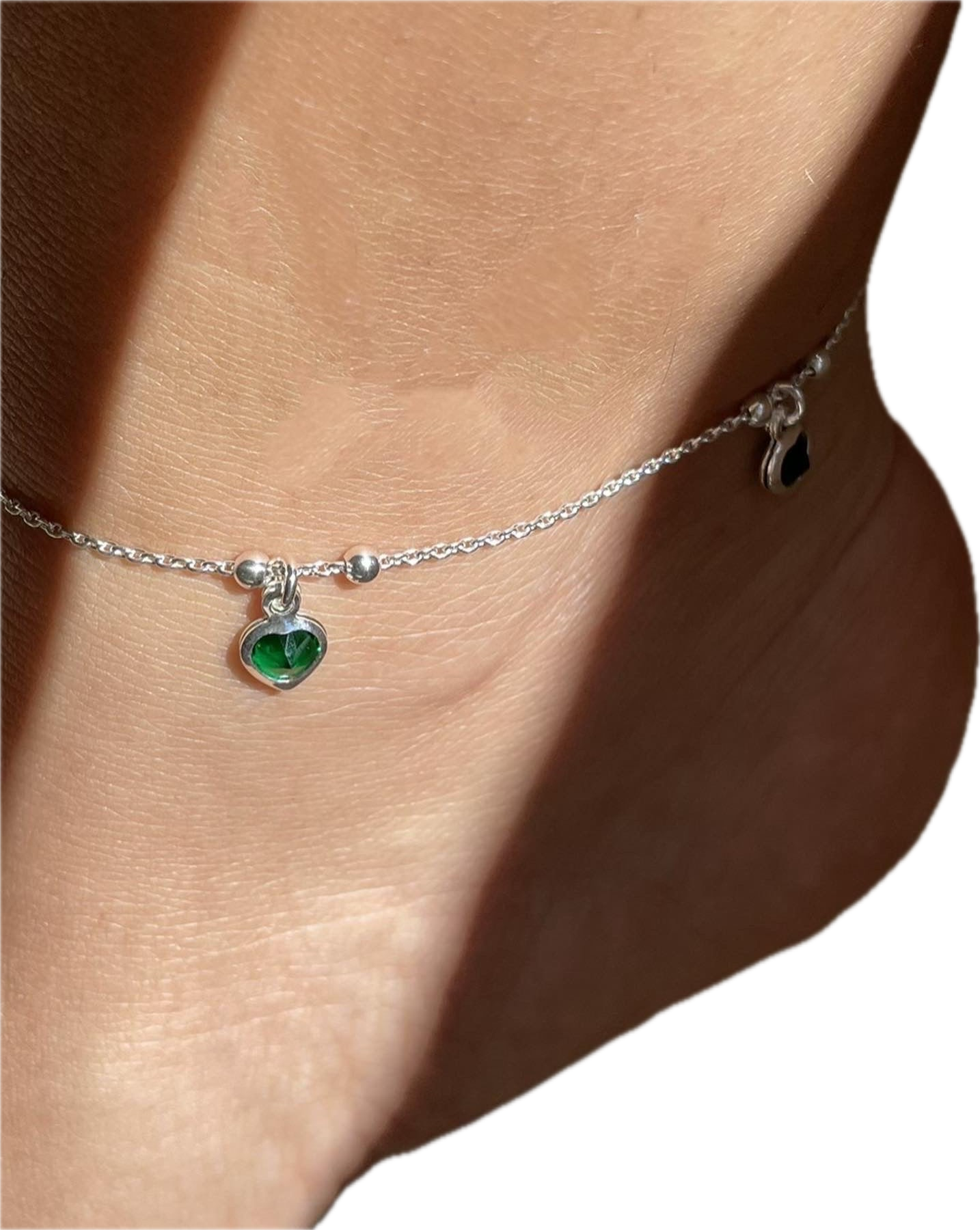 Cavigliera con cuori pendenti in 3 colori