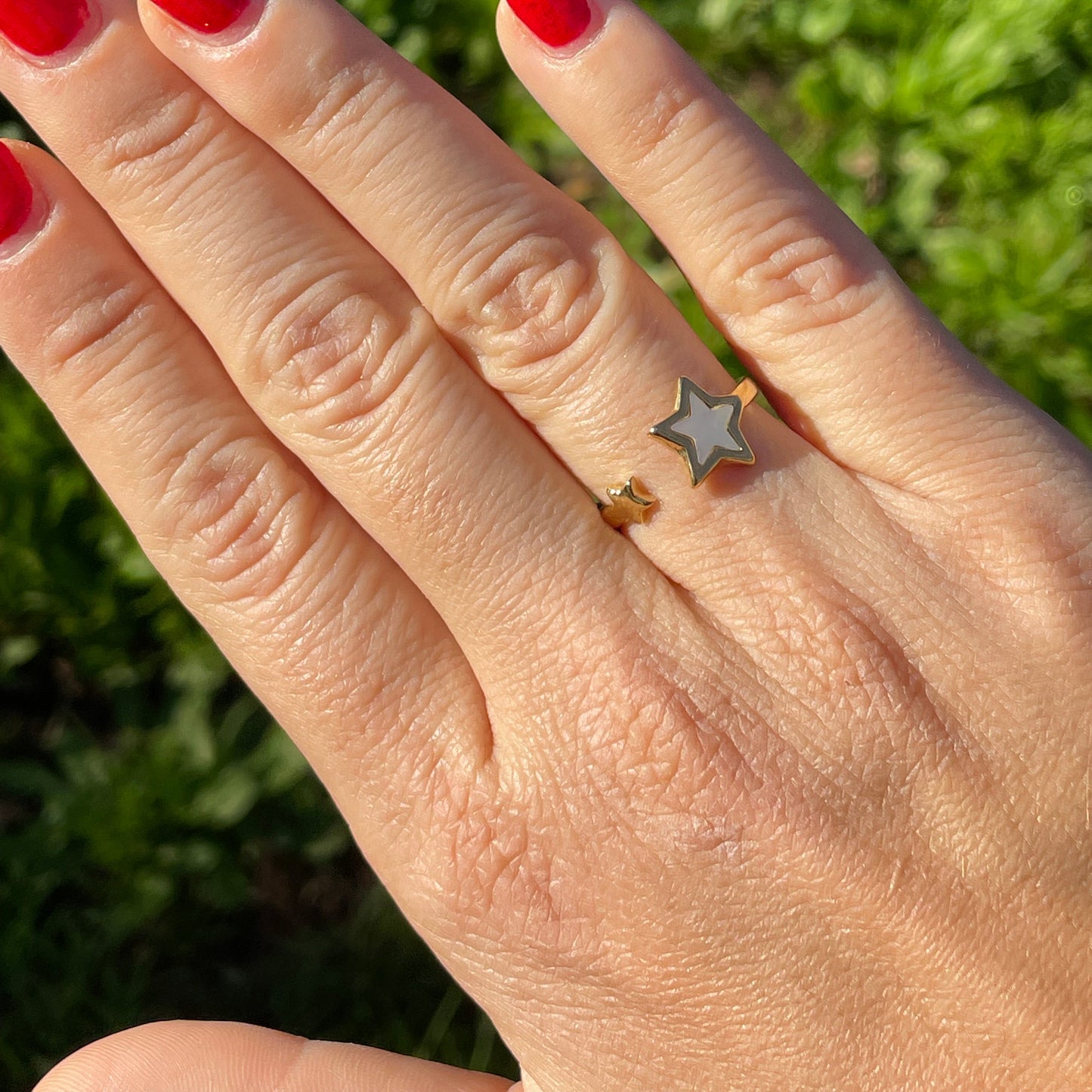Anello stelle perlato
