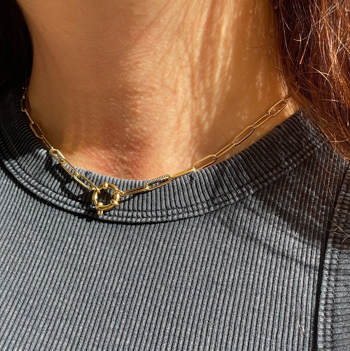 Collana chiusura cerchio in 2 colori