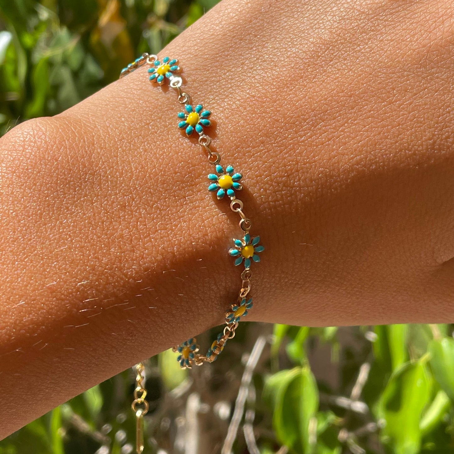 Bracciale con margherite in 9 colori
