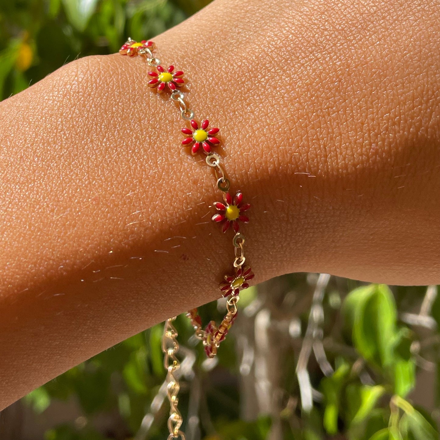 Bracciale con margherite in 9 colori