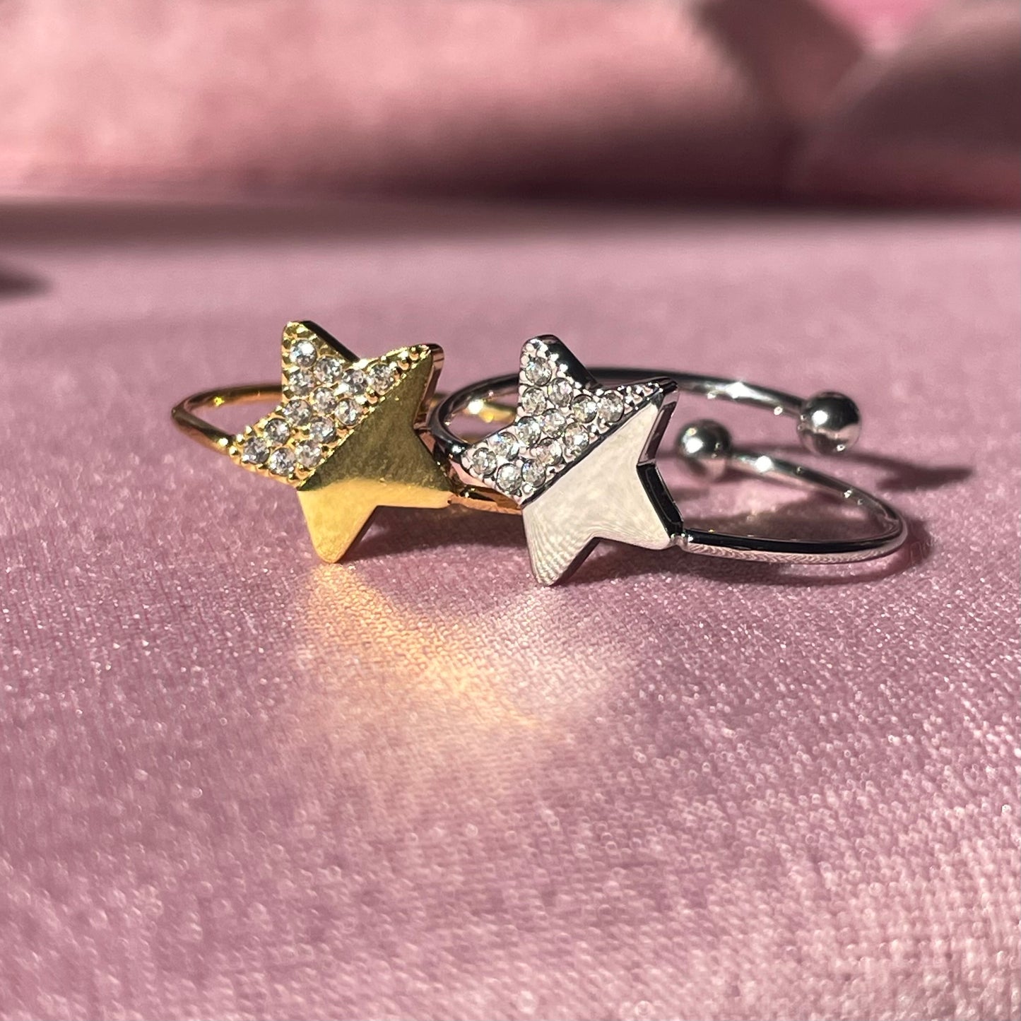 Anello stellina in 2 colori