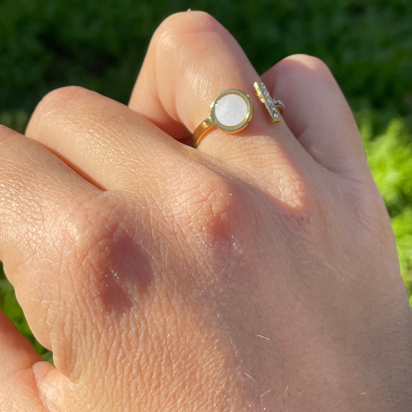 Anello cerchio perlato