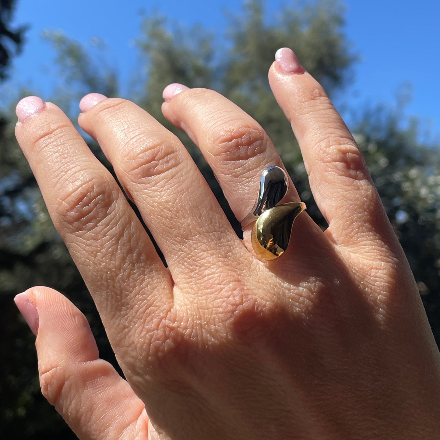 Anello doppia goccia in 3 colori