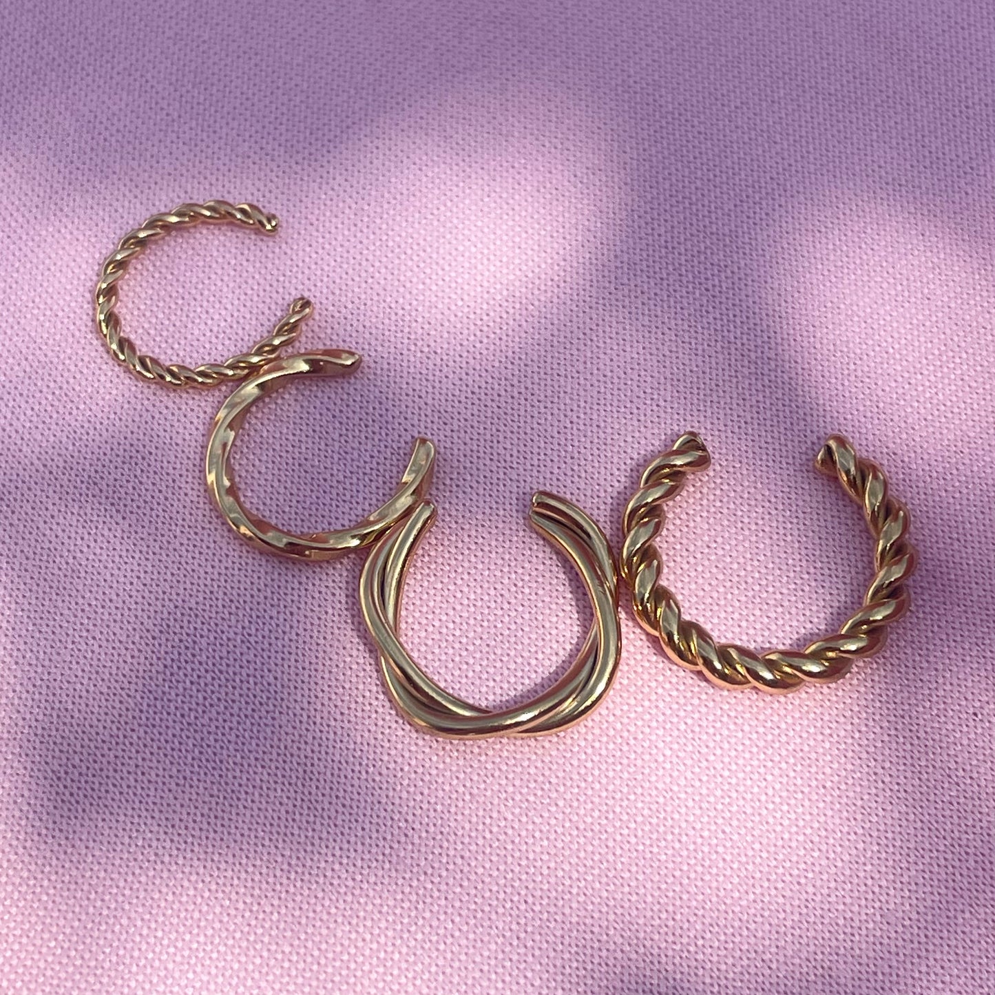 Ear cuff set bold line in 2 colori