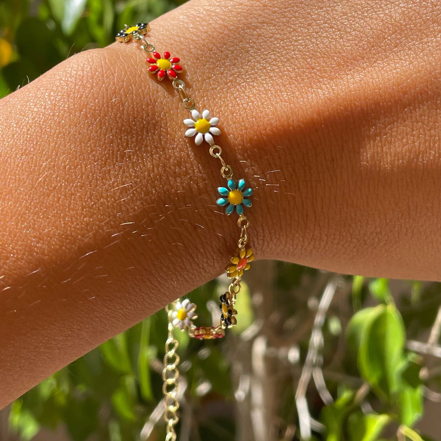 Bracciale con margherite in 9 colori