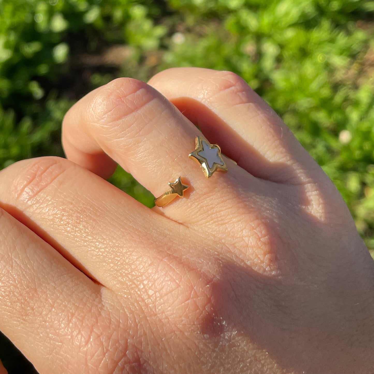 Anello stelle perlato
