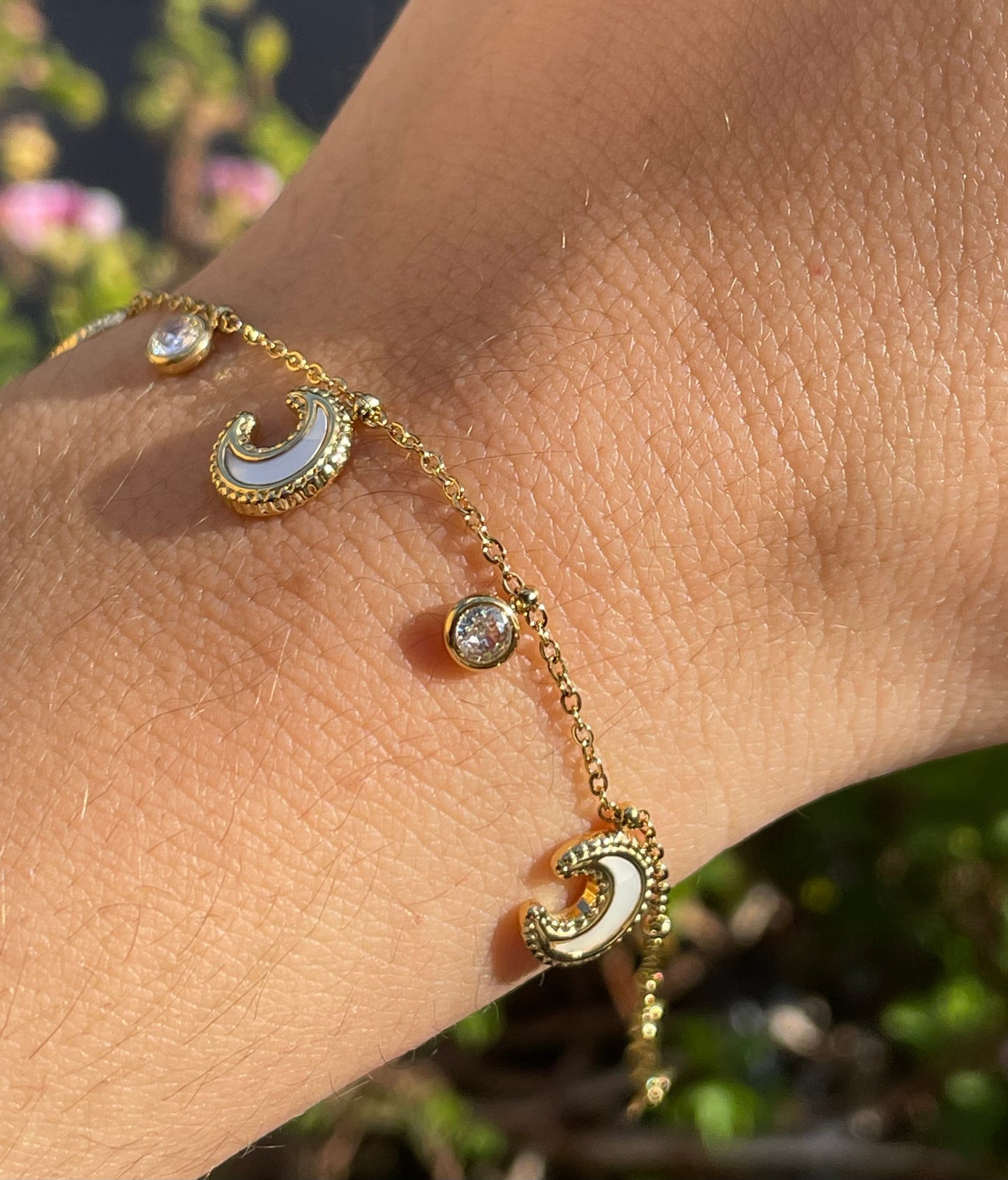 Bracciale lune perlate