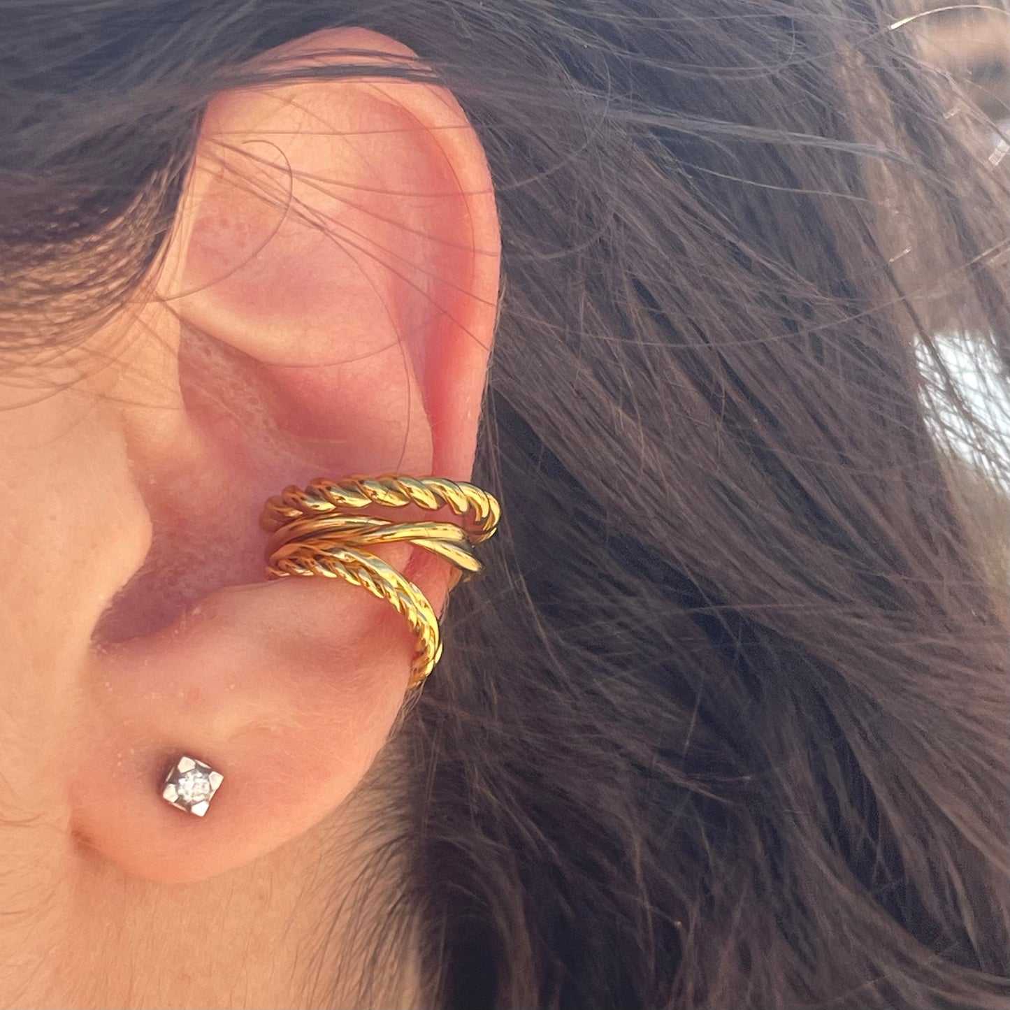 Ear cuff set bold line in 2 colori