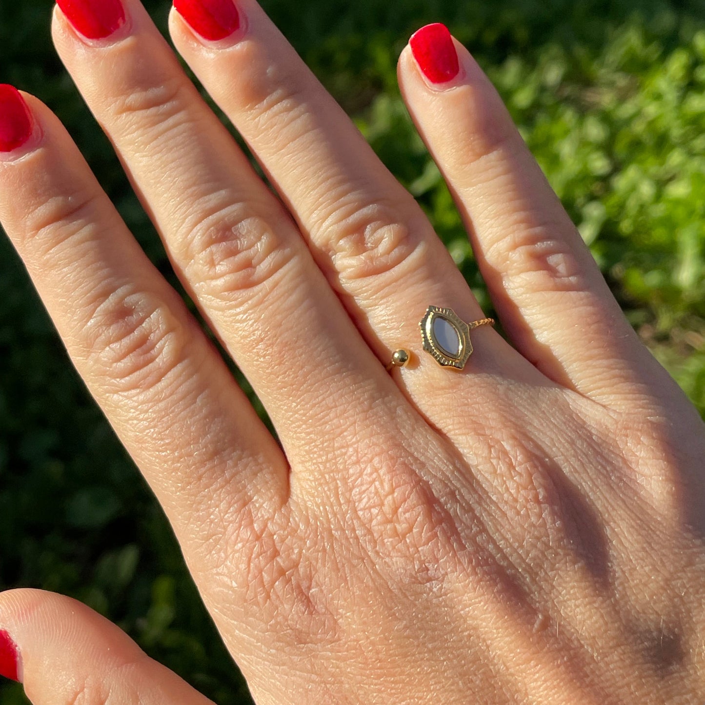 Anello specchio perlato