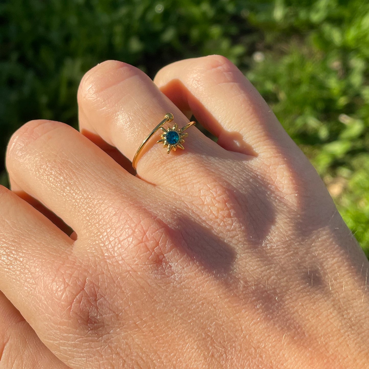 Anello sole e zircone