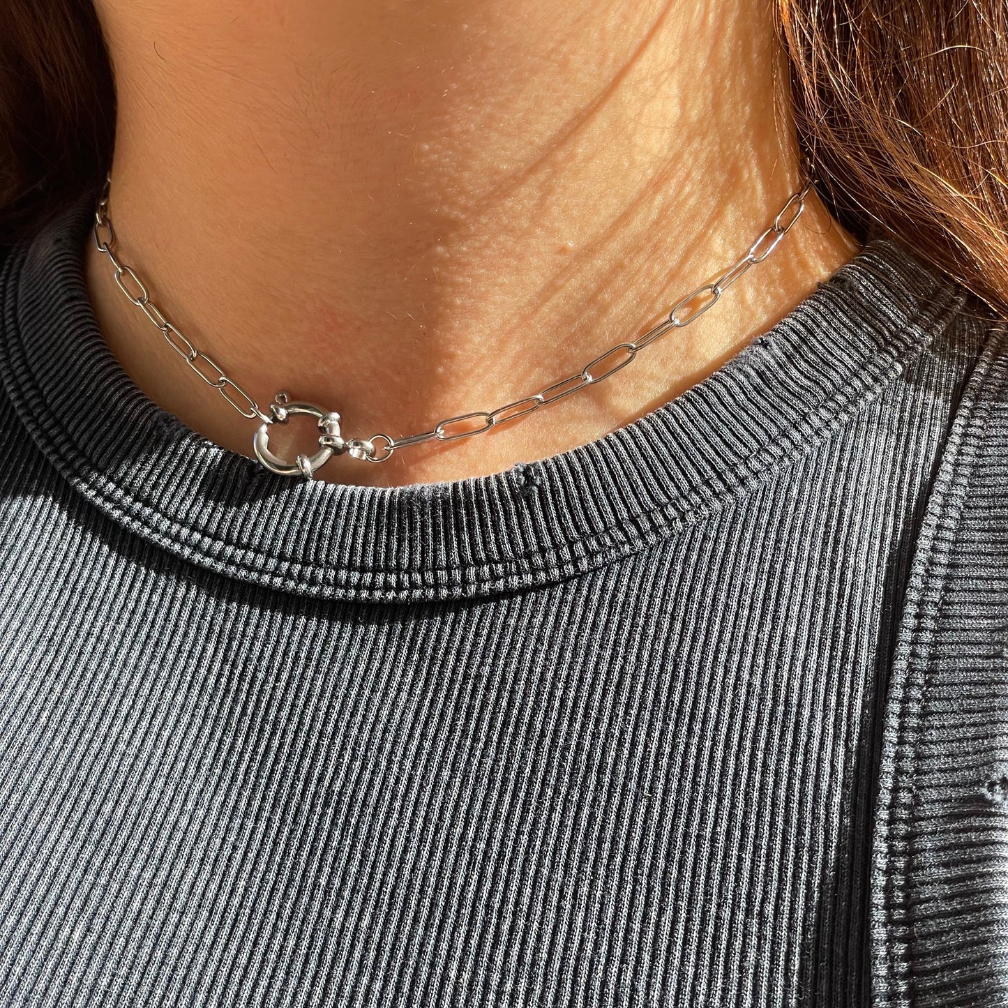 Collana chiusura cerchio in 2 colori