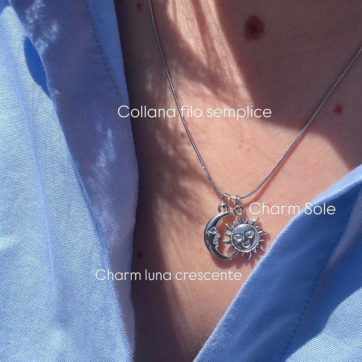 Collana filo semplice in 2 colori