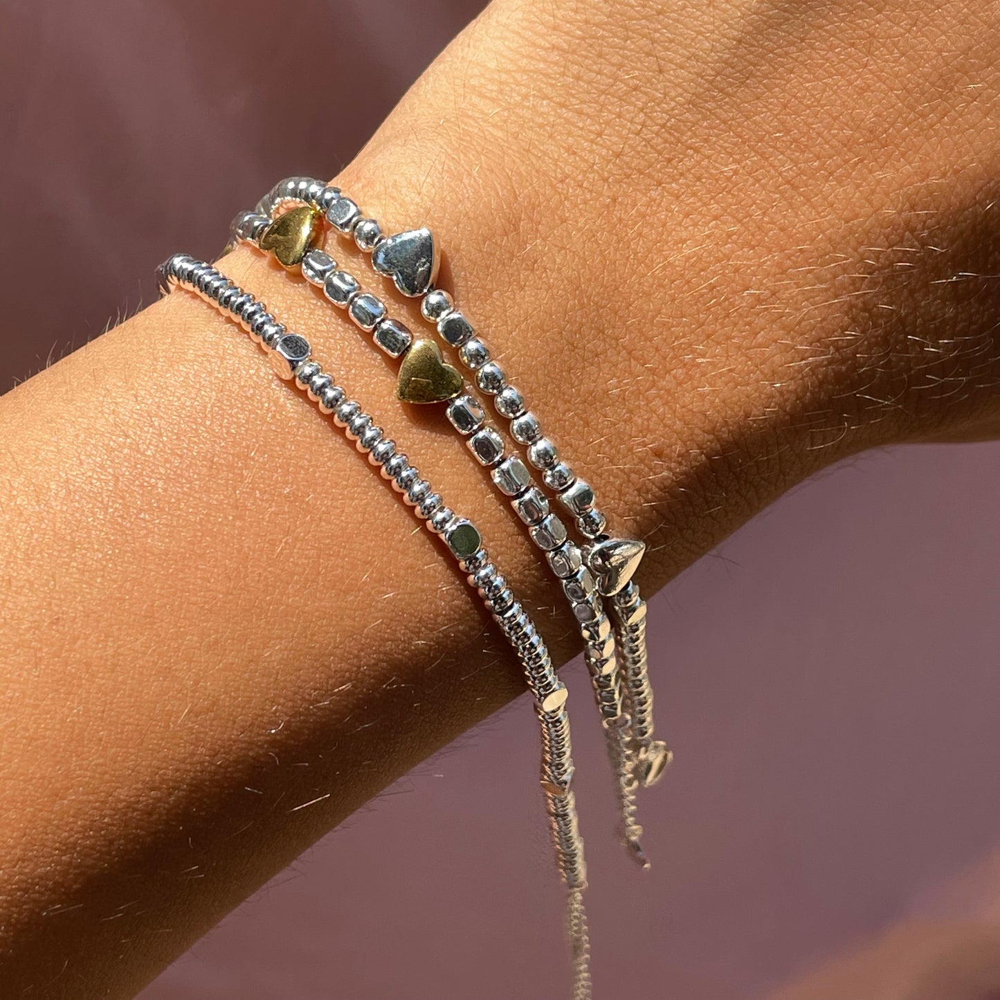 Bracciale quadratini in 2 colori