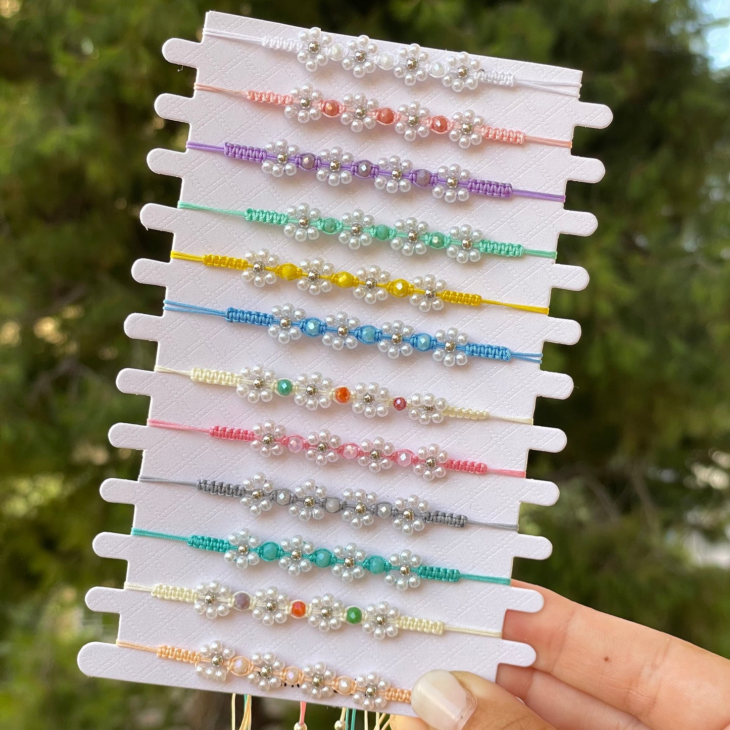 Bracciale fiori arcobaleno in 12 colori