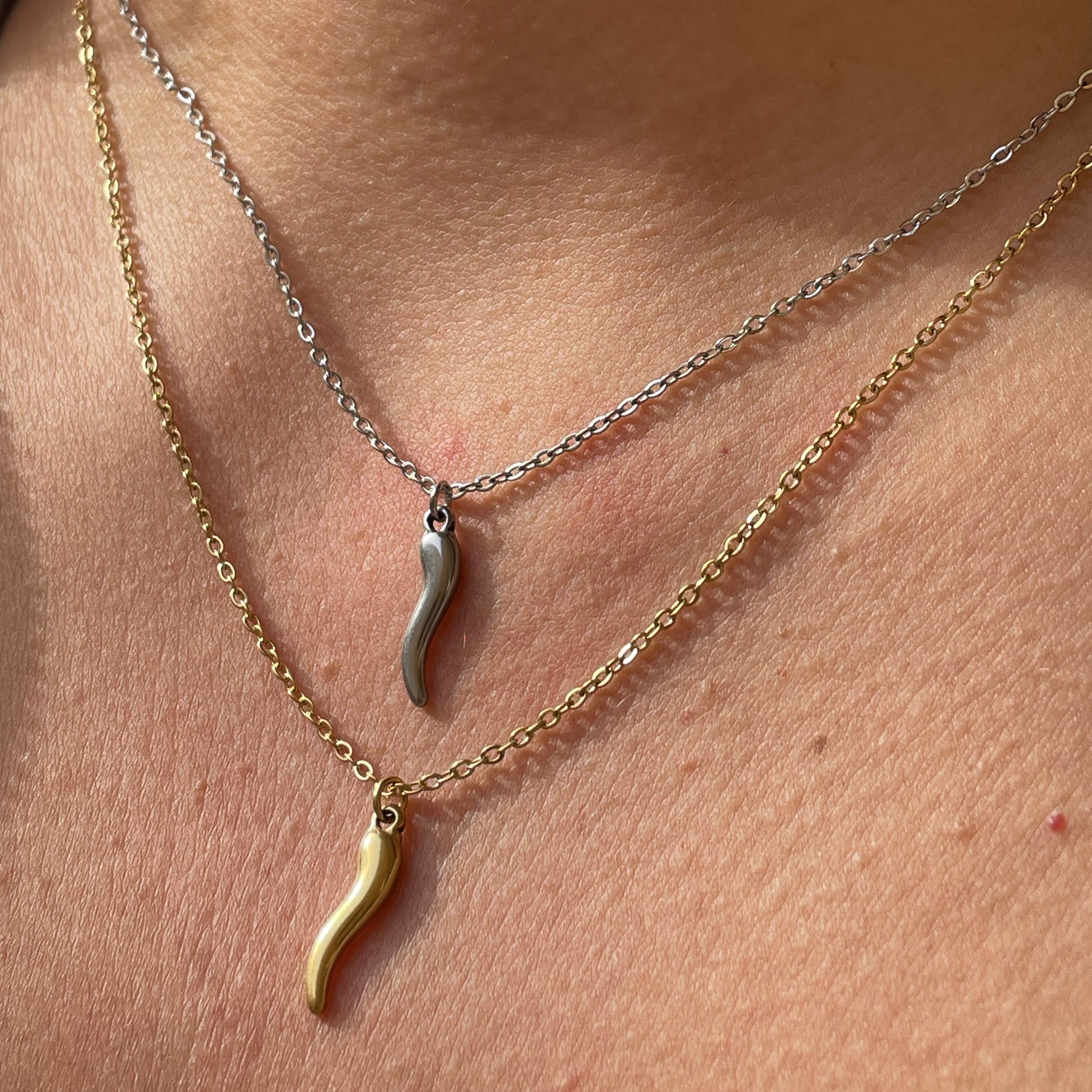 Collana corno in 2 colori