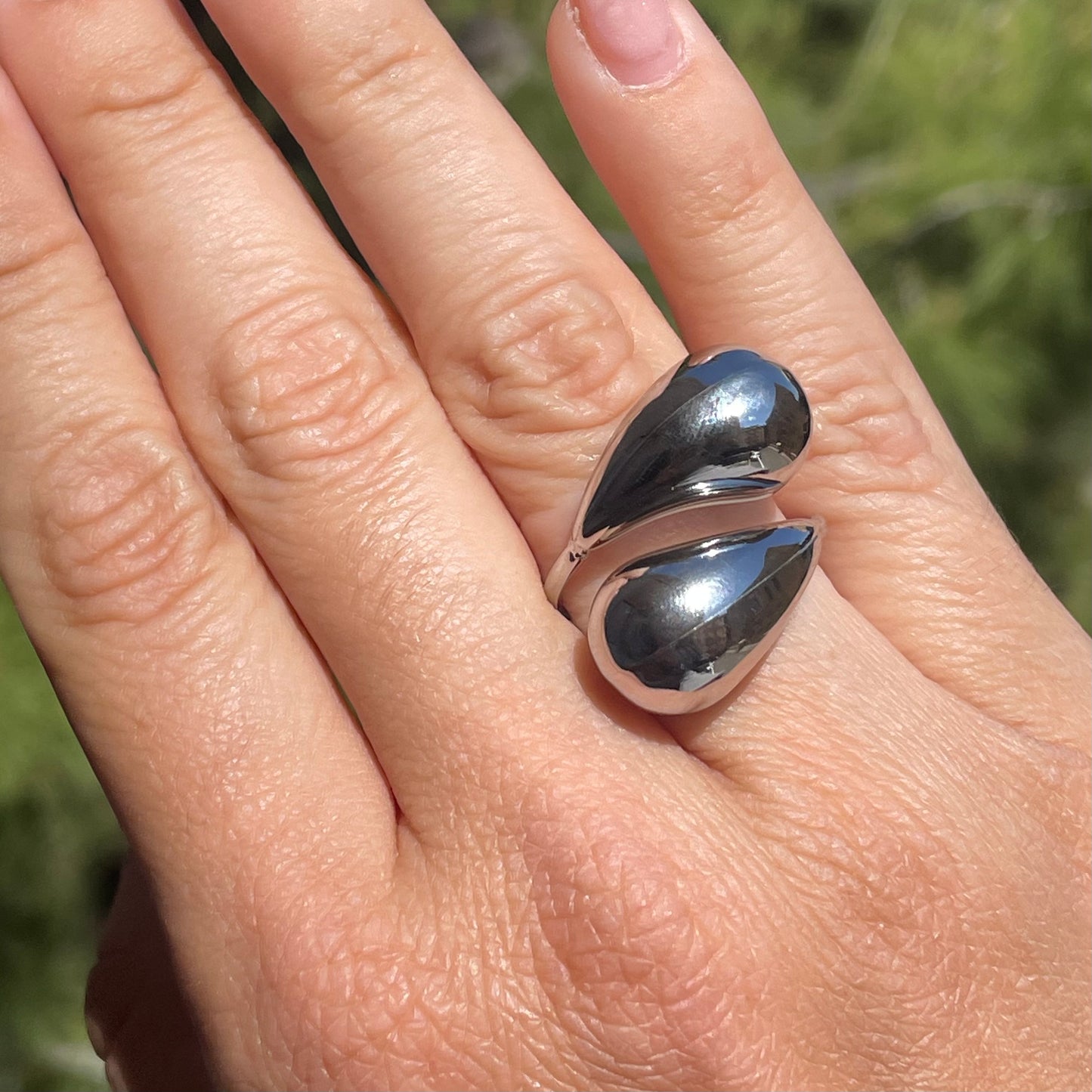 Anello doppia goccia in 2 colori