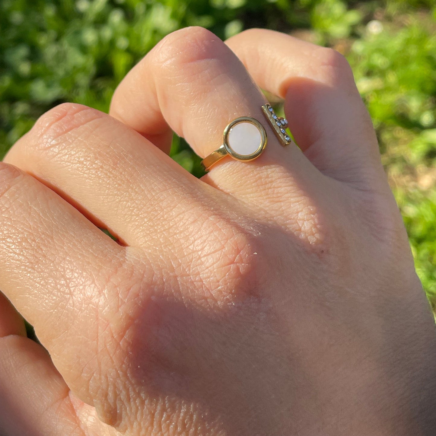 Anello cerchio perlato