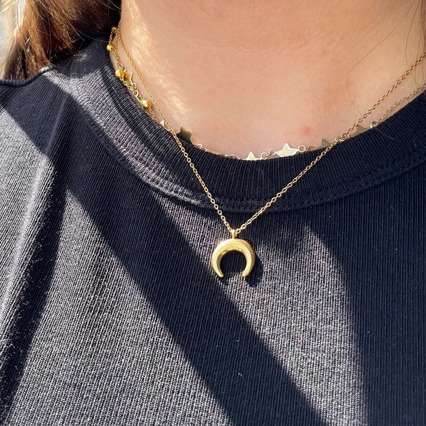 Collana mezza luna in 2 colori