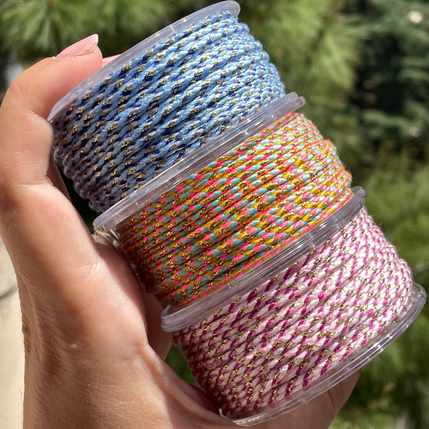 Collana intreccio colorata in 3 colori