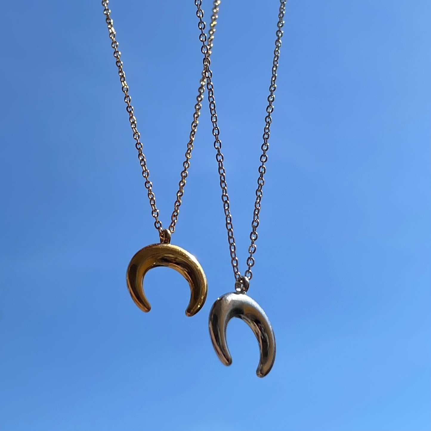 Collana mezza luna in 2 colori