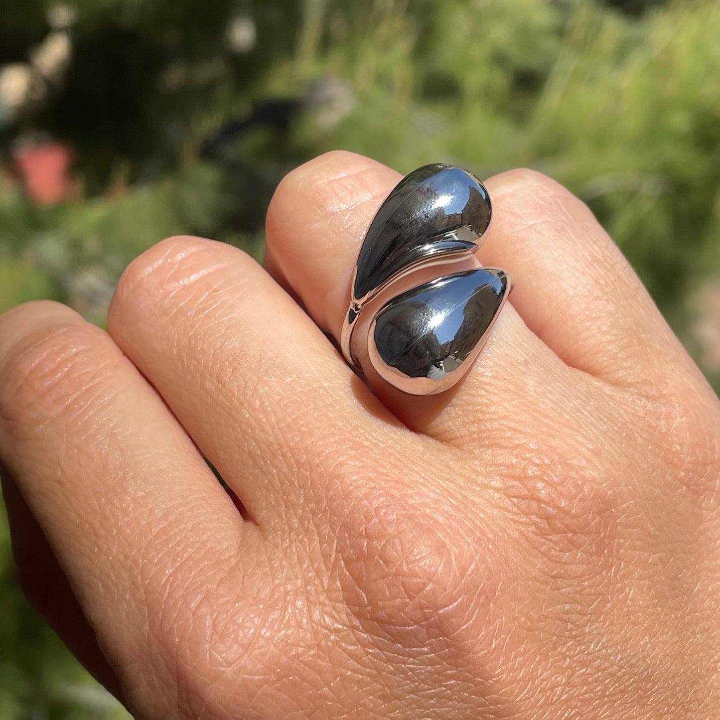 Anello doppia goccia in 2 colori