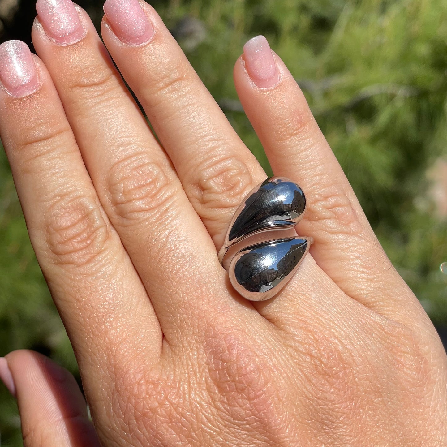 Anello doppia goccia in 2 colori