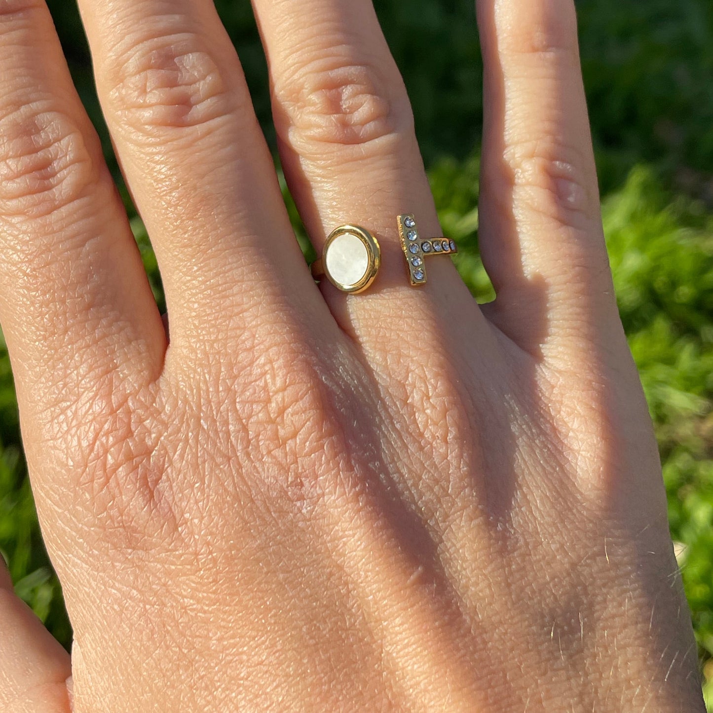 Anello cerchio perlato