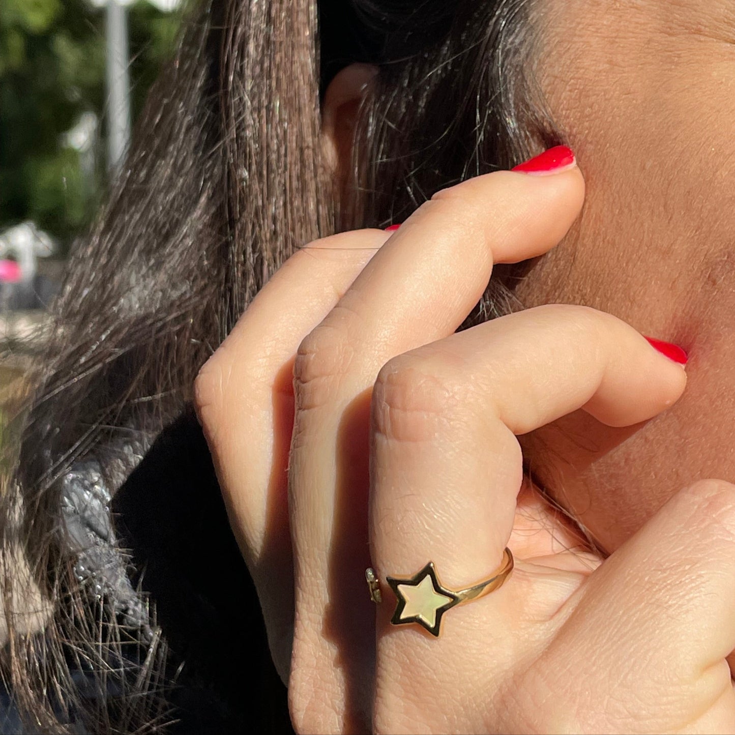 Anello stelle perlato