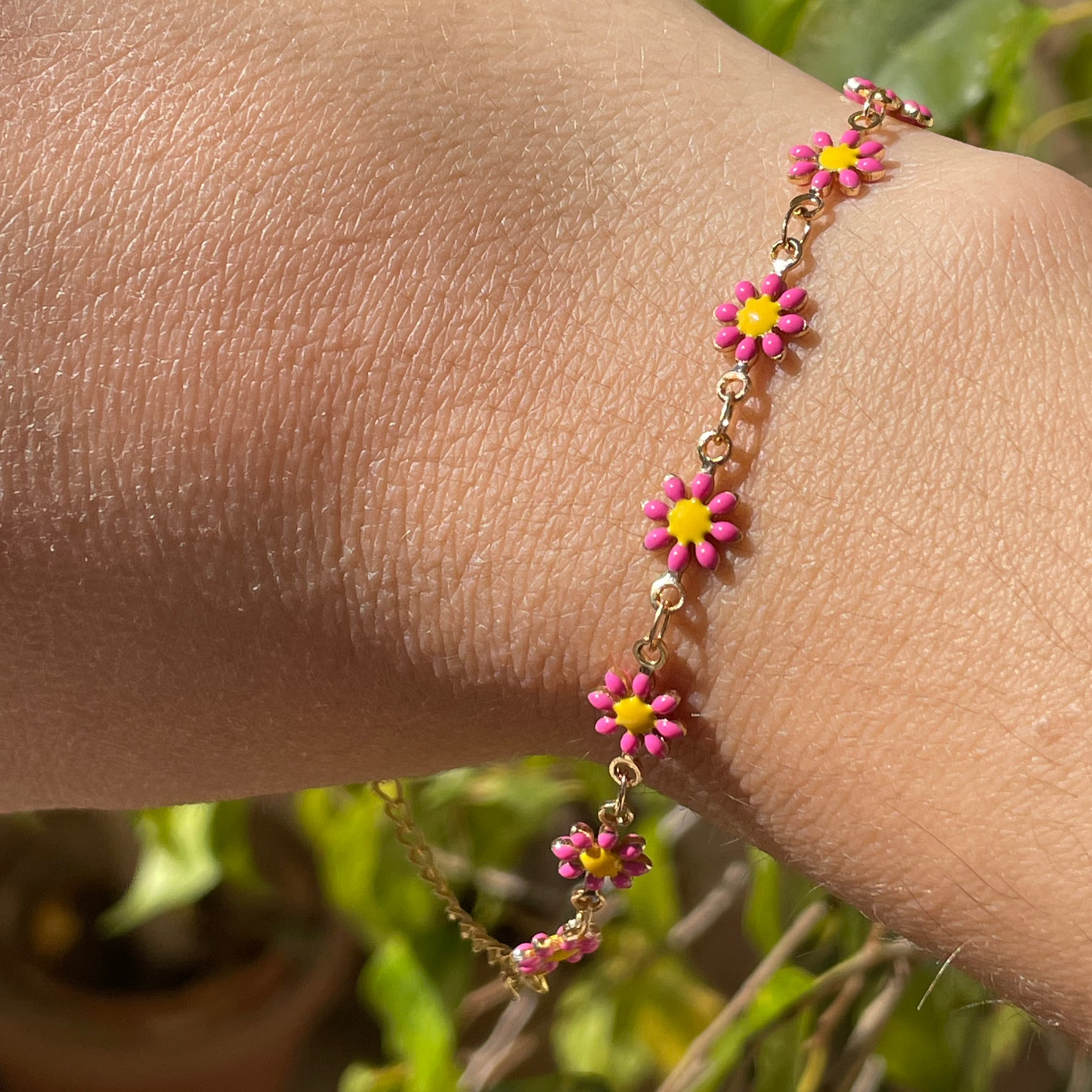 Bracciale con margherite in 9 colori