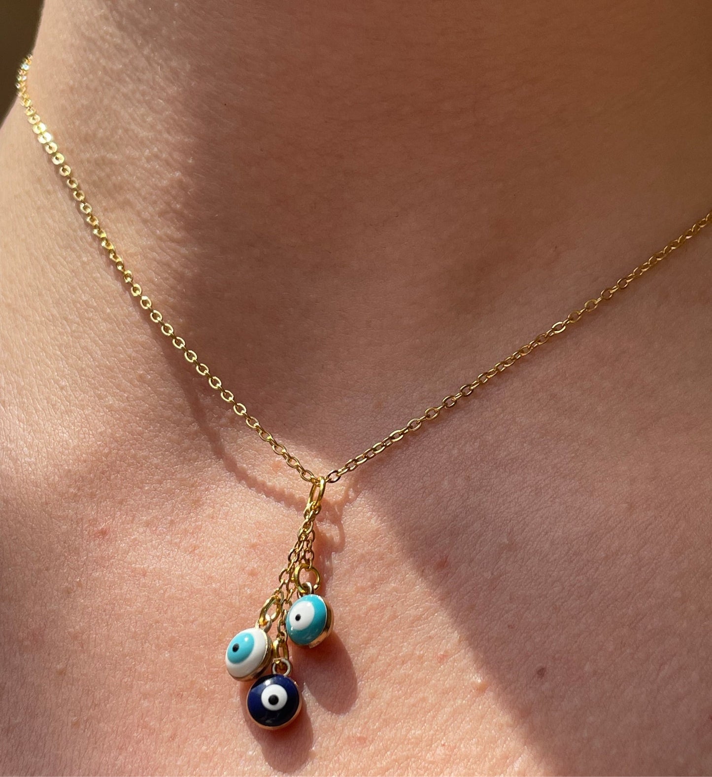 Collana con 3 occhi di allah pendenti