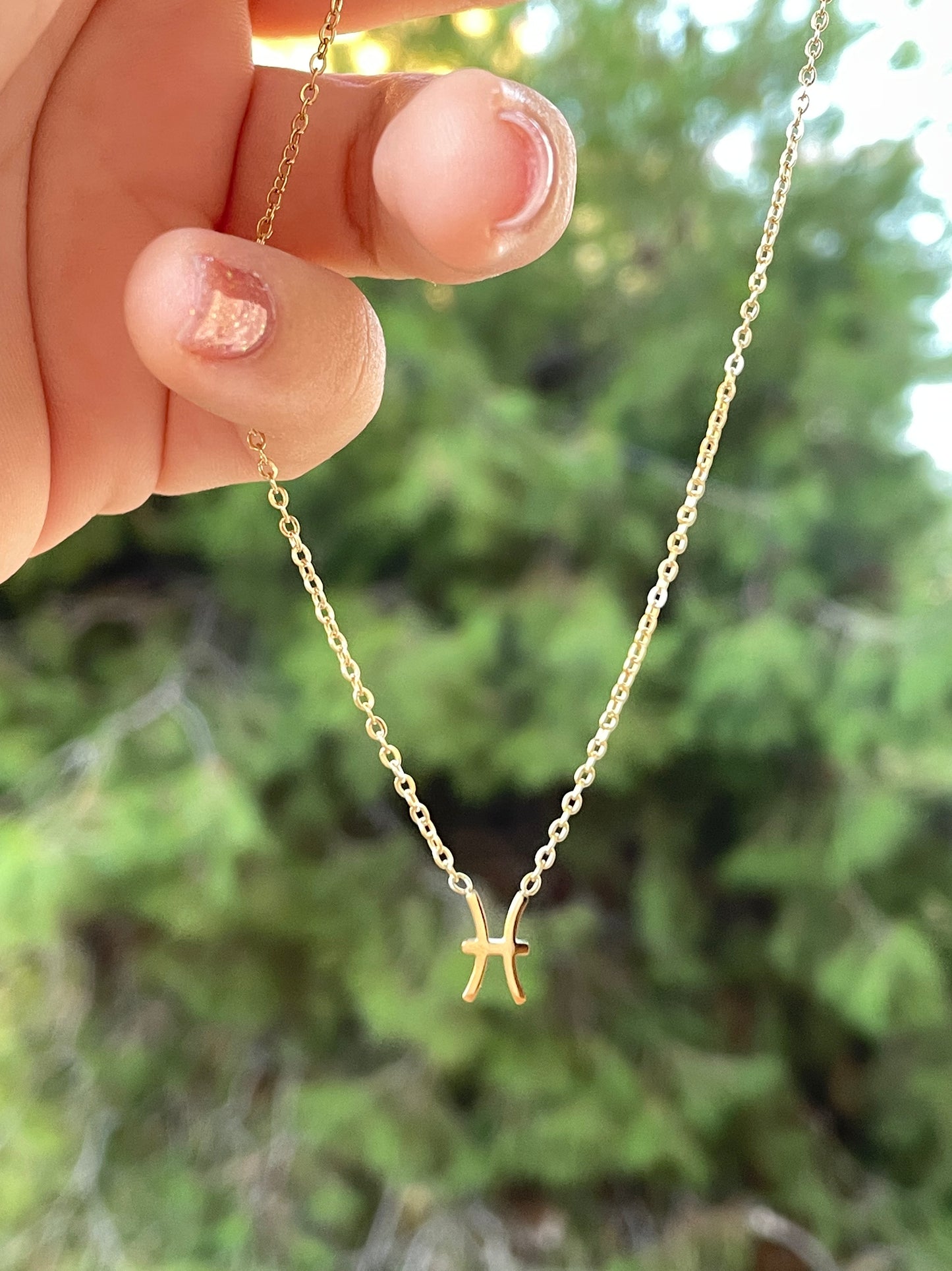 Collana con segno zodiacale in 2 colori