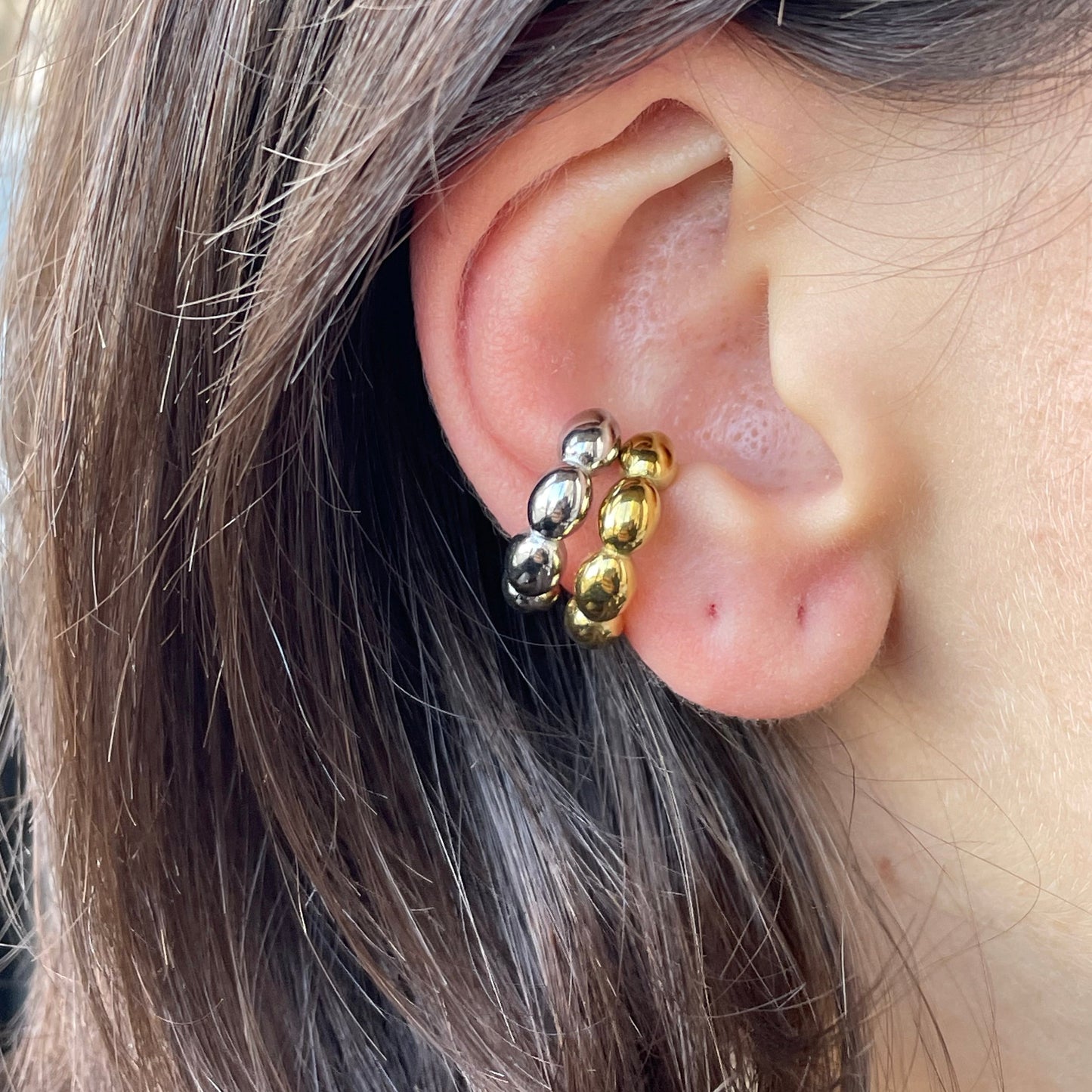 Ear cuff pallini in 2 colori