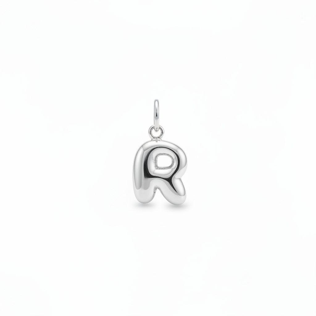 Charm letterina a palloncino piccola in 2 colori