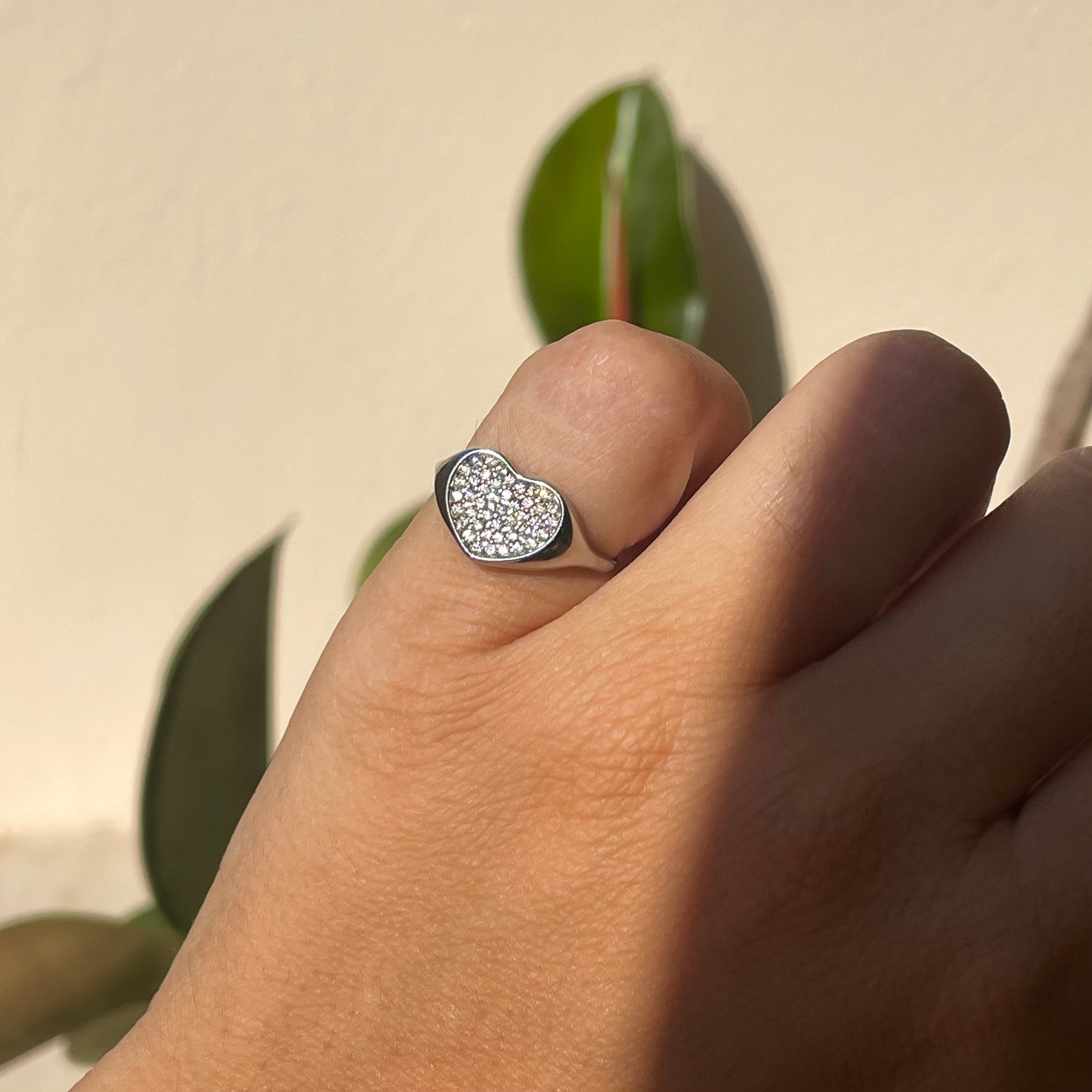 Anello Chevalier cuore glitter in 2 colori