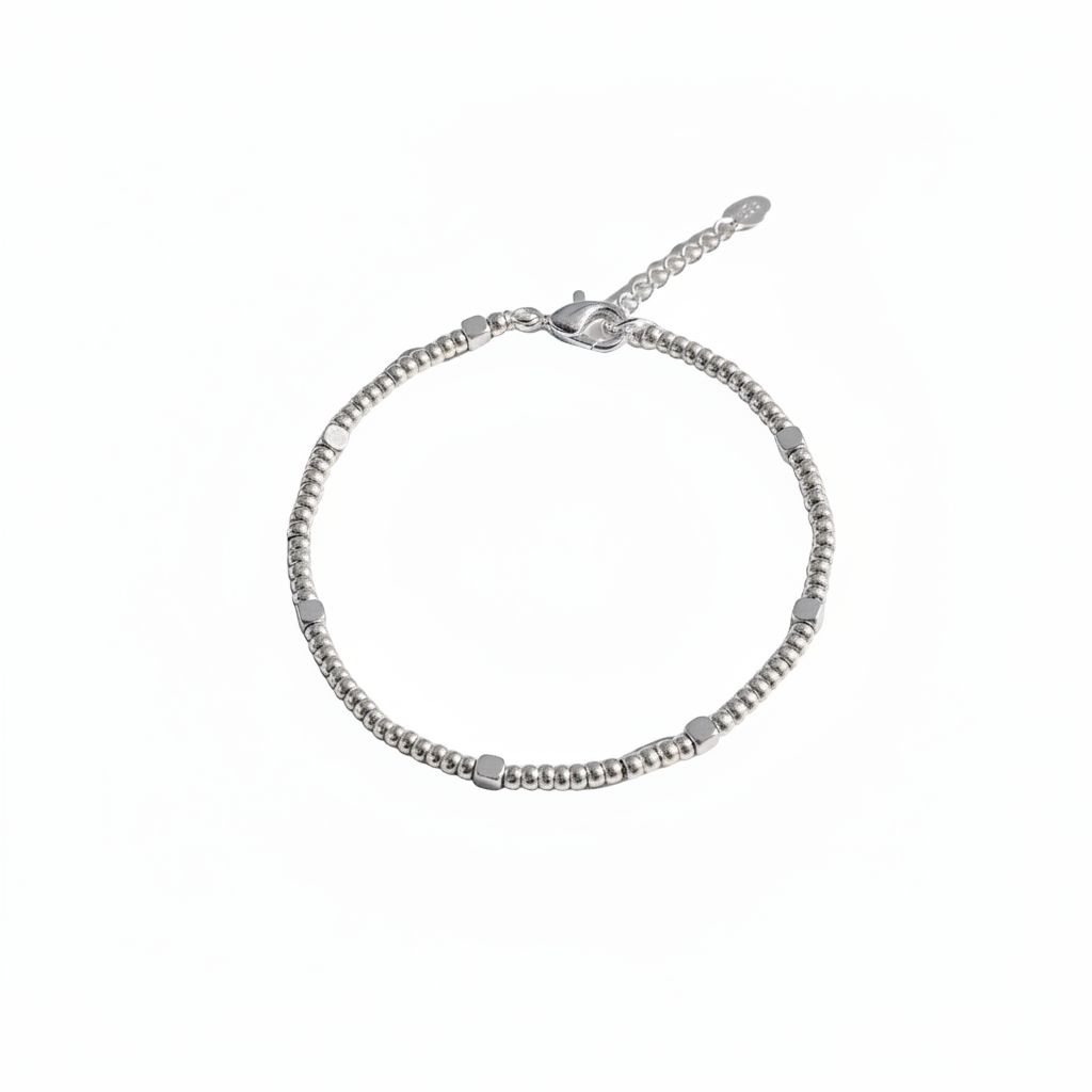 Bracciale cubetti in 2 colori