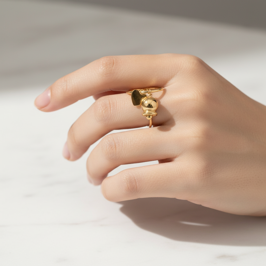 Anello campanella e cuoricino