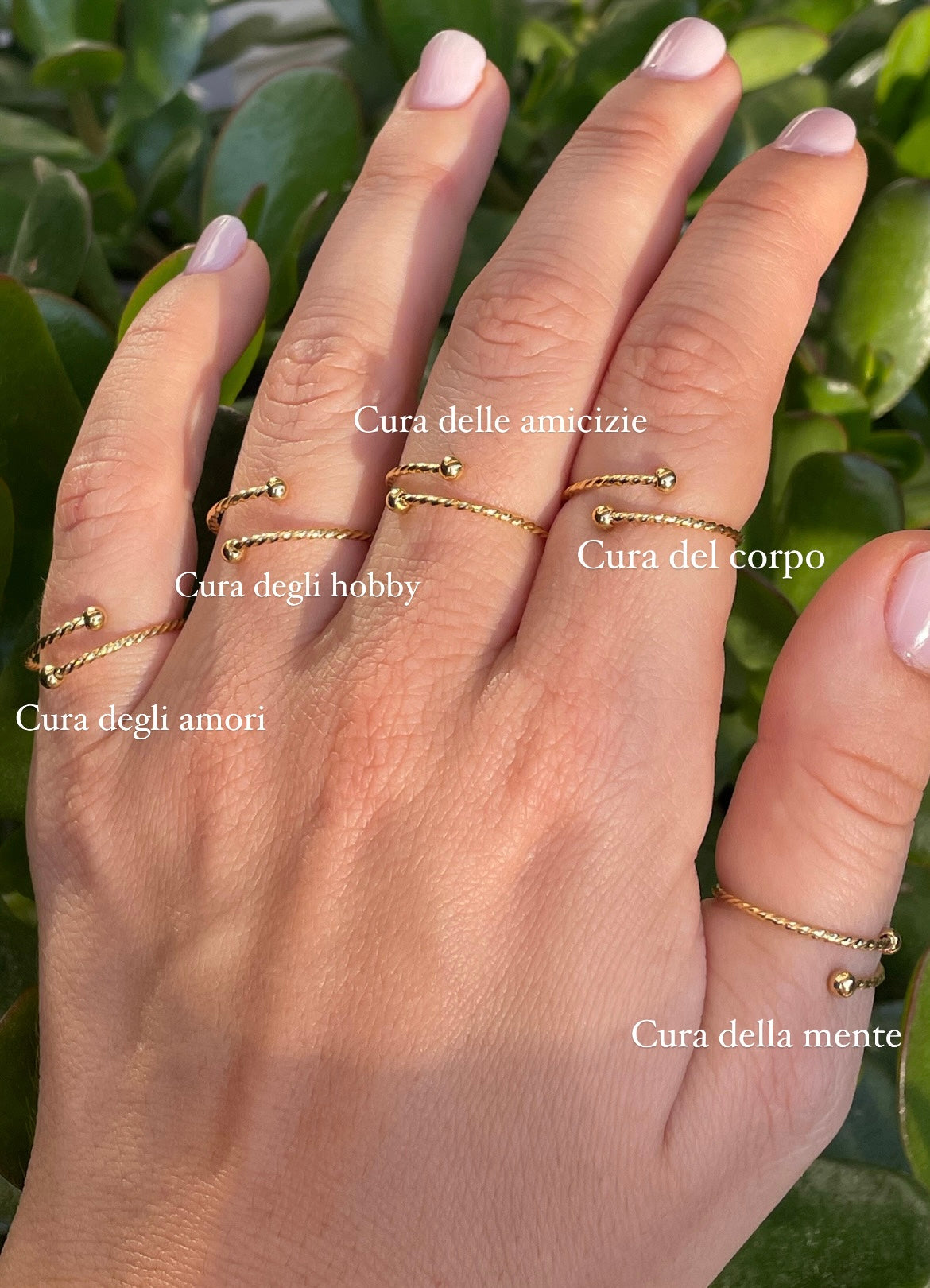 Anelli set da 5 zigrinati in 2 colori