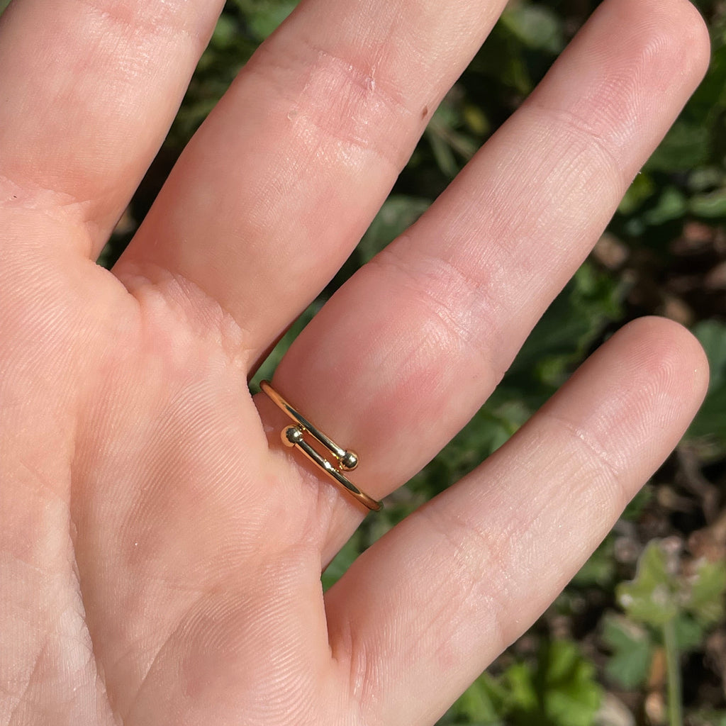 Anello con cuore perlato in 2 colori