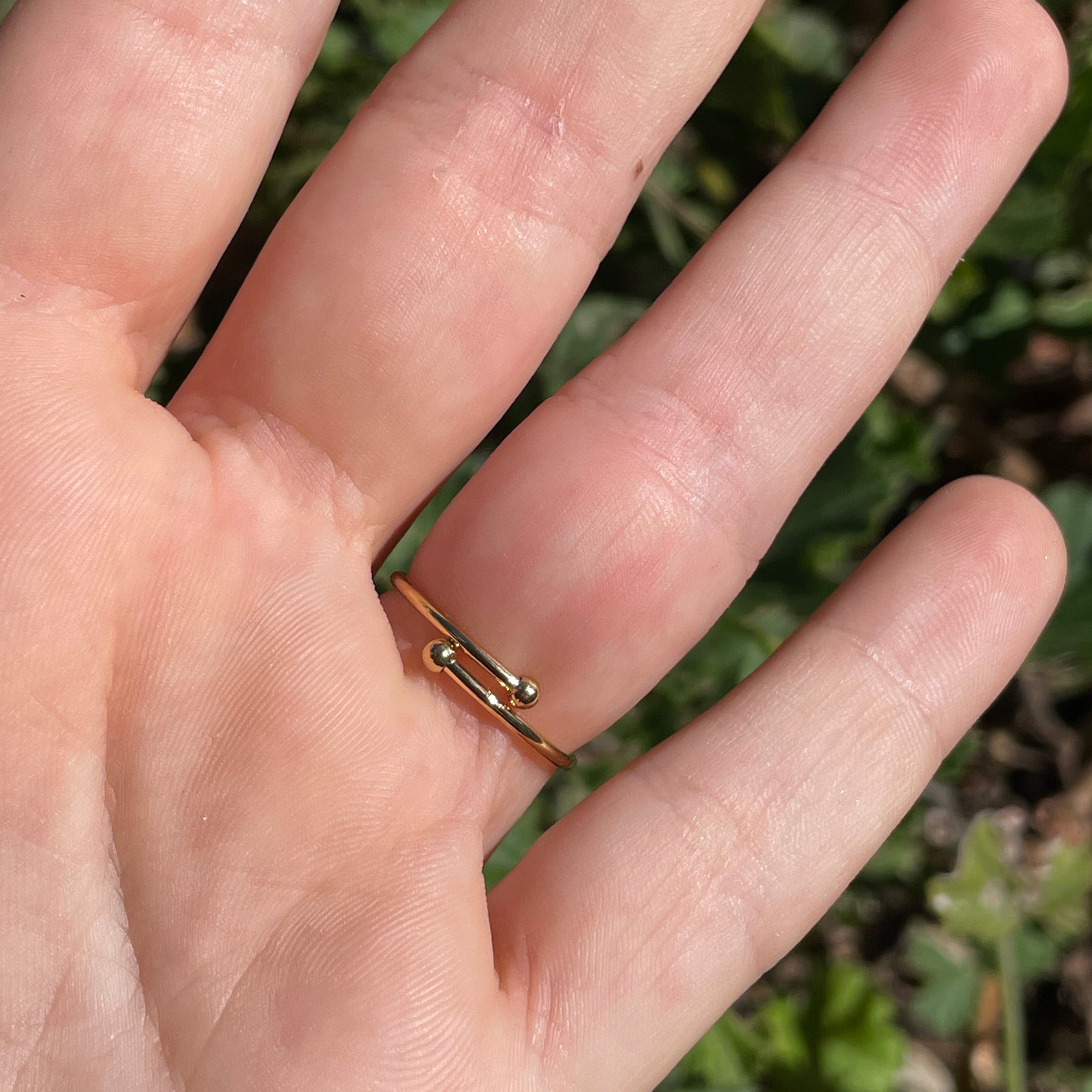 Anello con cuore perlato in 2 colori