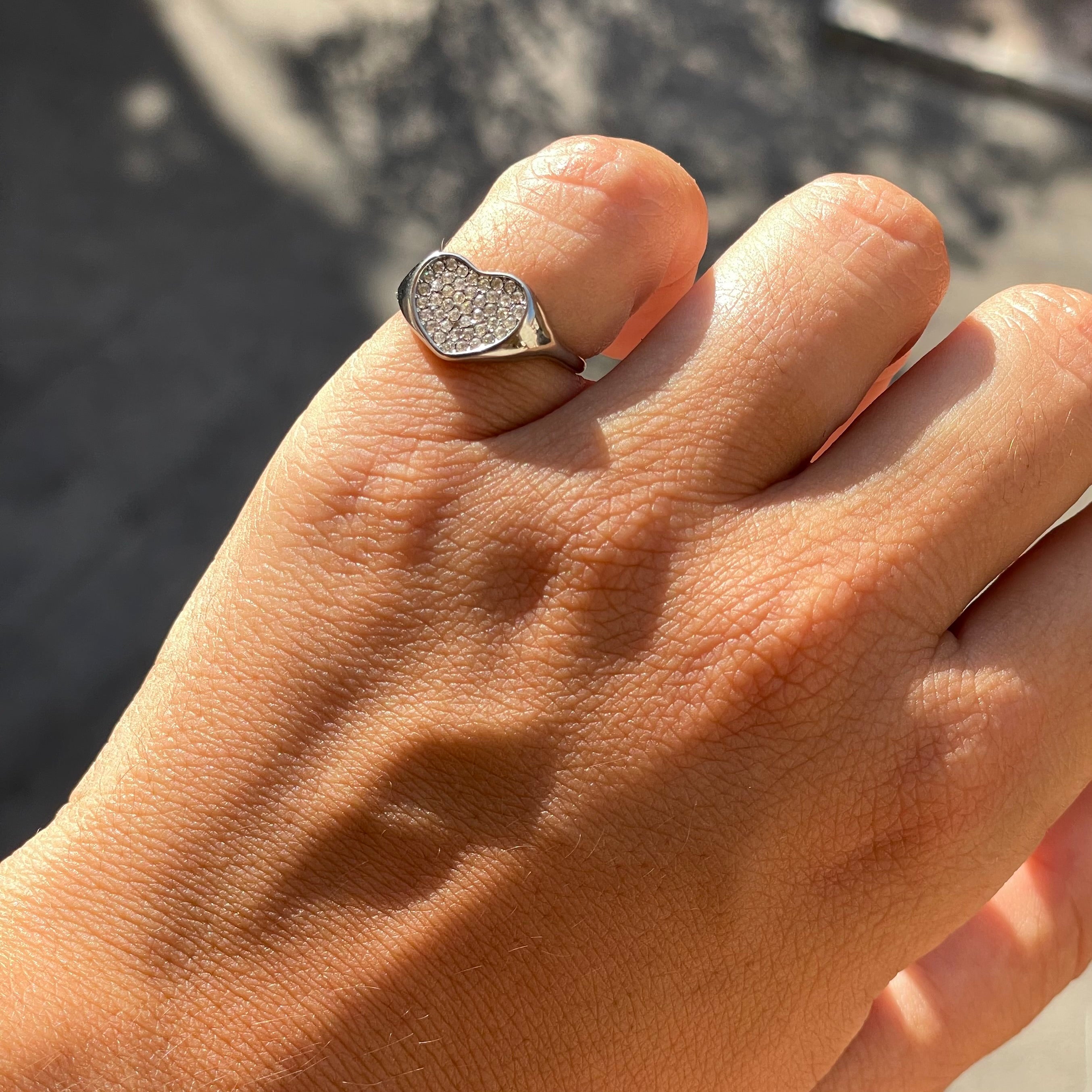 Anello Chevalier cuore glitter in 2 colori