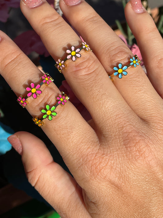 Anello con fiori in 5 colori
